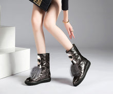 Load image into Gallery viewer, Women&#39;s Snake Print Design Winter Warm Boots