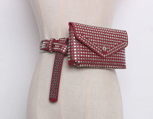 Stylish Women's PU Leather Cummerbund Rivet Belts