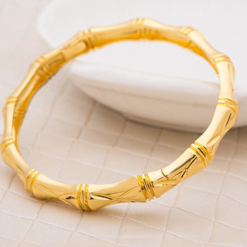 Gold Thin Bamboo Design India Inspired Bracelets - Ailime Designs