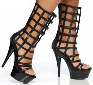 Women's Sexy Spike Heel Hollow-cut Design Shoe Boot Platforms