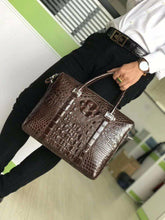 Load image into Gallery viewer, 100% Genuine Brown Crocodile Leather Skin Briefcase - Ailime Designs