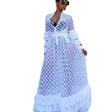 Load image into Gallery viewer, Women&#39;s Ruffle Bottom Sheer Maxi Evening wear Dress