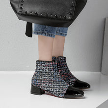 Load image into Gallery viewer, Women&#39;s Woven Design Ankle Boots - Ailime Designs