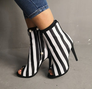 Women' Stripe Design Ankle Boots