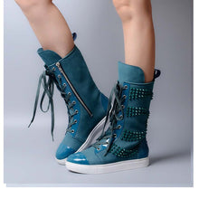 Load image into Gallery viewer, Women&#39;s Colorful Rivet Design Leather Skin Ankle Boots