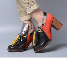 Load image into Gallery viewer, Women&#39;s Classic Multi Colored Tassel Design Platforms