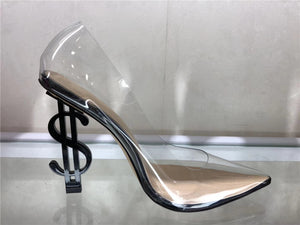 Women's Chic Design Transparent Pump Heels