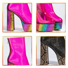 Load image into Gallery viewer, Women&#39;s Stylish Snake Print Design Platform Boots