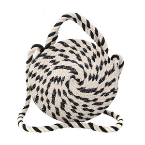 Women's Stylish Summer Black & White Rope Wrap Handbags