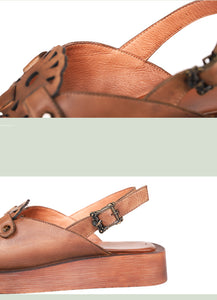Women's Genuine Leather Skin Retro Design Sandals