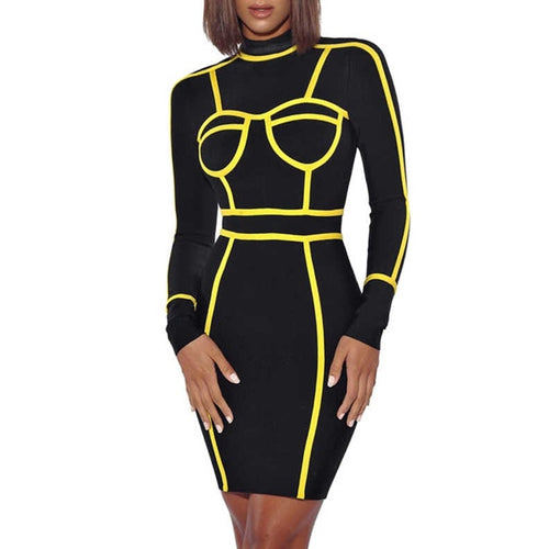 Neon Gimp Panel Design Women Bodycon Dresses - Ailime Designs