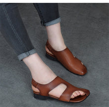 Load image into Gallery viewer, Women&#39;s Genuine Leather Skin Hollow-cut Design Sandals