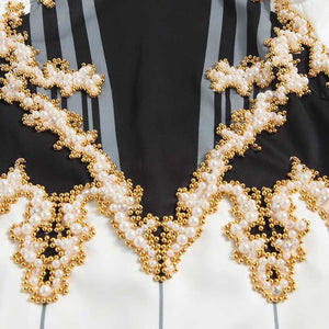 Women's Elegant Beaded Applique Design Evening Gown - Ailime Designs