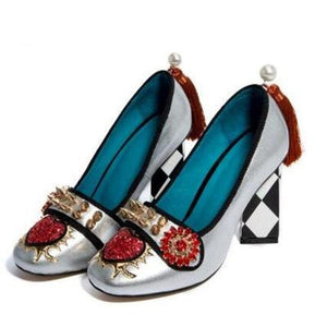 Women’s Elegant Paris Inspired Ornament Design Pump Shoes