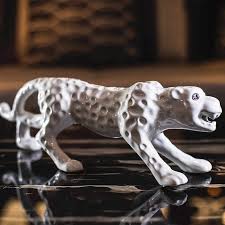 White Panther  Ceramic Figurine Ornament - Home Decoration