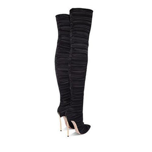 Women's Stretch Style Pointed Toe Thigh High Boots