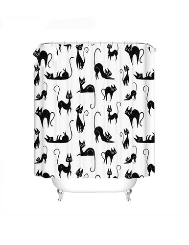 Cat Motif Playful Design Shower Curtains - Ailime Designs