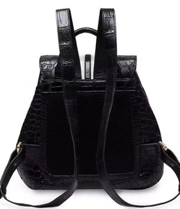 100% Genuine Crocodile Belly Leather Skin Back-Packs- Fine Quality Luxury Accessories