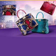 Load image into Gallery viewer, 100% Genuine Sky Blue Python Snake Leather Skin Handbags - Ailime Designs