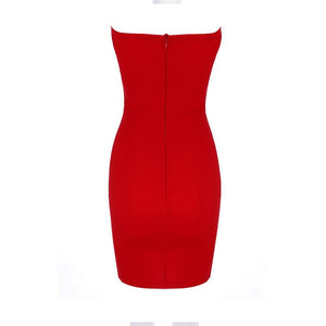 Red Hot Women's Bandeau Style Body-con Mini Dresses