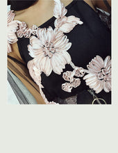 Load image into Gallery viewer, Women&#39;s Sheer Elegance Embroidered Flowers Motif Balloon Sleeve Blouses - Ailime Designs
