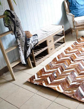 Load image into Gallery viewer, Arrow Weave Design Leather Skin Area Rugs