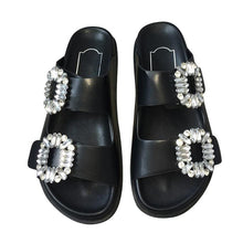 Load image into Gallery viewer, Women&#39;s Slip-on Crystal Buckle Design Flats