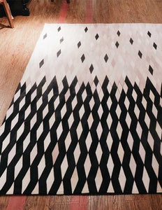 Diamond Border Print Design Genuine Leather Skin Rugs