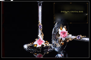 Craved Flower Vine Motif Design Champagne Glasses - Ailime Designs