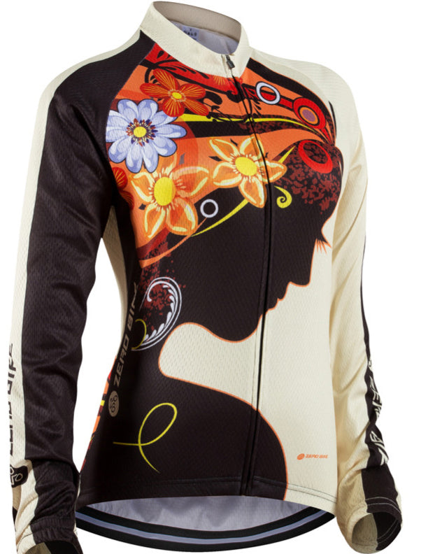 Hot New Stylish Women's Screen Printed Long Sleeve Fitted Sports Jacket w/ Zipper Front