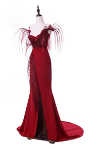 Hot Red Women's Elegant Gown – Ailime Designs