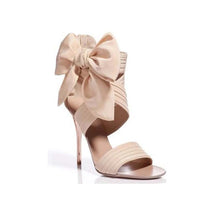 Load image into Gallery viewer, Cross-wrap Bow Design Open Toe Heels - Ailime Designs