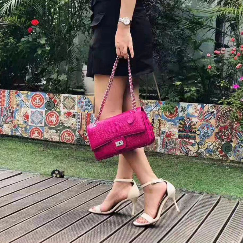 100% Genuine Pink Crocodile Leather Skin Handbags - Ailime Designs