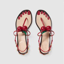 Load image into Gallery viewer, Women&#39;s Stylish Decorative Cherry Motif Feet Imprint Design Sandals