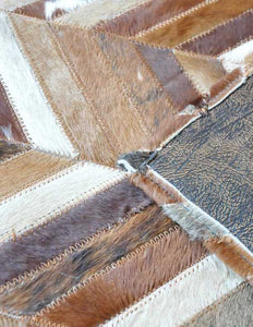 Arrow Weave Design Leather Skin Area Rugs