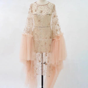 Women's  Long Sleeve Sheer Panel Dresses - Ailime Design