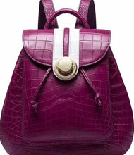 Load image into Gallery viewer, 100% Genuine Crocodile Belly Leather Skin Back-Packs- Fine Quality Luxury Accessories
