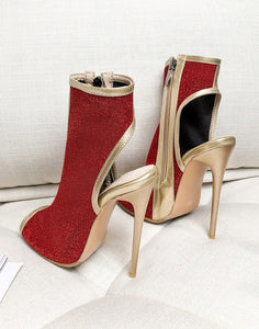 Women's Sassy Peep Top Design Shoe Boots