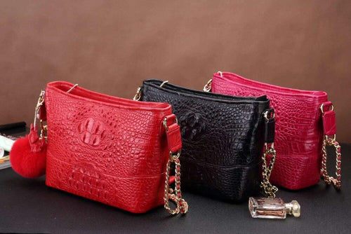 100% Genuine Red Crocodile  Leather Skin Handbags - Ailime Designs