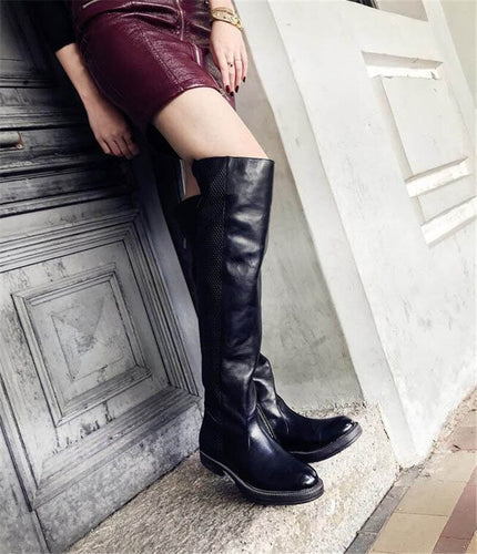 Women’s Stylish Genuine Leather Skin Thigh-High Boots – Fine Quality Accessories