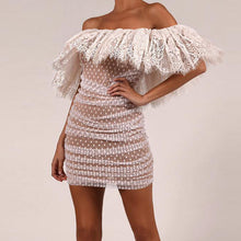 Load image into Gallery viewer, Women&#39;s Bandeau Lace Ruffle Design Bodycon Dresses - Ailime Designs