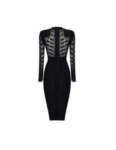 Women’s Rivet Design Body-con Sexy Fitted Dresses