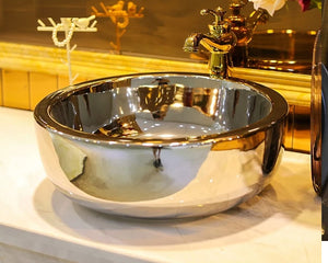 Decorative Gold Bathroom Basin Top-mount Sinks - Ailime Designs
