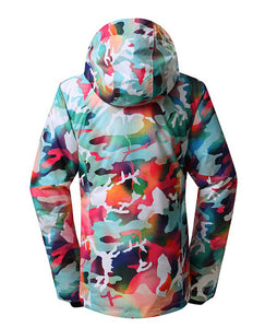 Women's Rainbow Color Camouflage Print Design Snowboard & Ski Winter Jackets