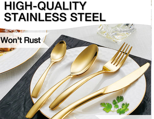 Gold Cutlery Dinnerware Sets