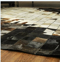 Load image into Gallery viewer, Luxury Block Print Design Genuine Leather Skin Area Rugs