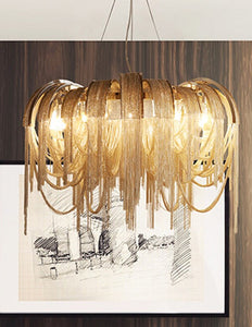 Tassels Chain Link Design Elegant Chandelier Light Fixture