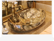 Load image into Gallery viewer, Decorative Brown Marble Design Bathroom Basin Top-mount - Ailime Designs