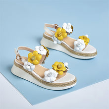 Load image into Gallery viewer, Women&#39;s Stylish Flower Motif Design Platform Sandals