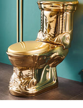 Load image into Gallery viewer, High Quality Luxury Embossed Design Gold Toilets - Ailime Designs